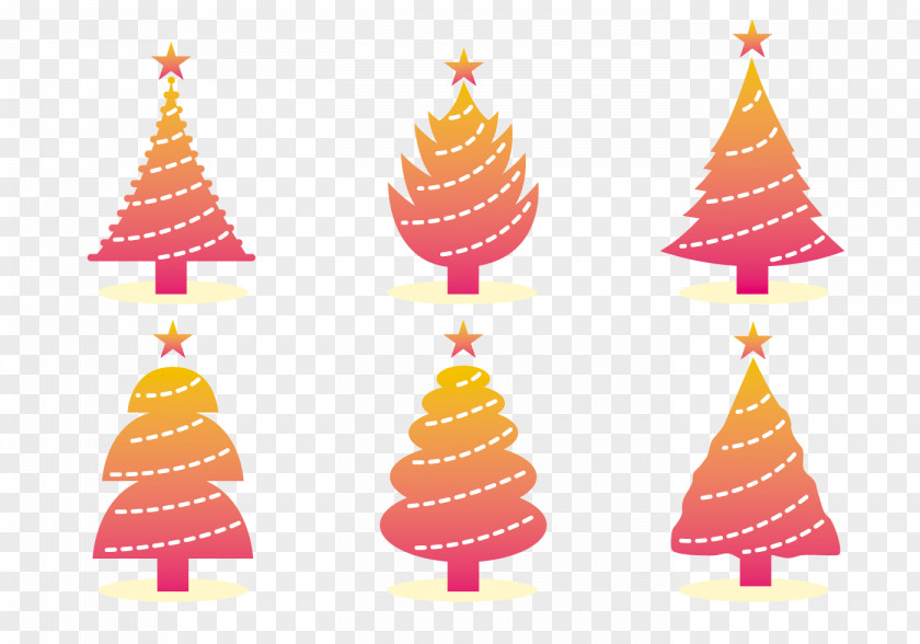 Color Christmas Tree Material Clip Art PNG