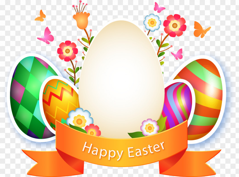 Hand-painted Eggs Vector Label Easter Bunny Egg PNG