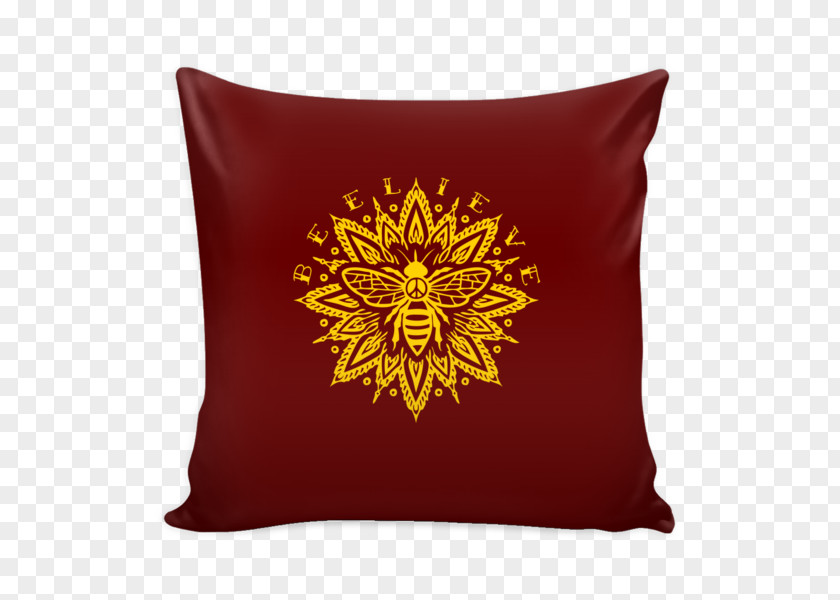 Pillow Throw Pillows Bee Blue Red PNG