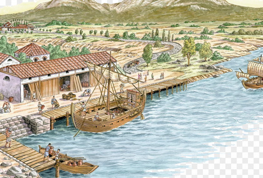 Ancient Port City Maritime Transport Logistics Morski Wharf PNG