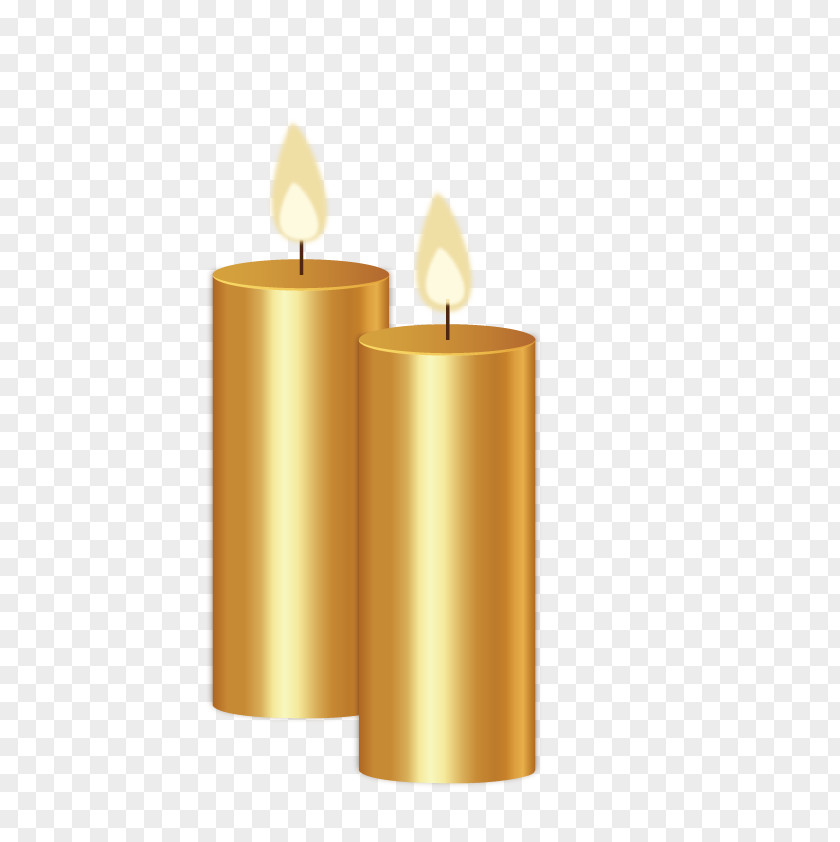 Vector Golden Candle Light PNG