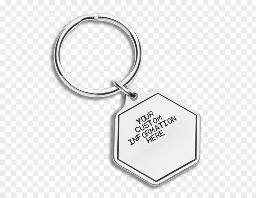 Medical Alert Symbol Key Rings Chains Product Design Silver PNG