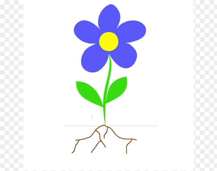 Simple Plant Cliparts Root Stem Flower Clip Art PNG