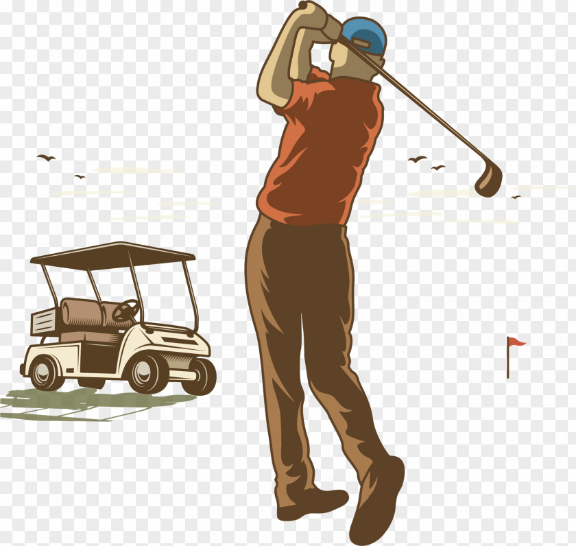 Golf Player Vector Golfer Drawing PNG