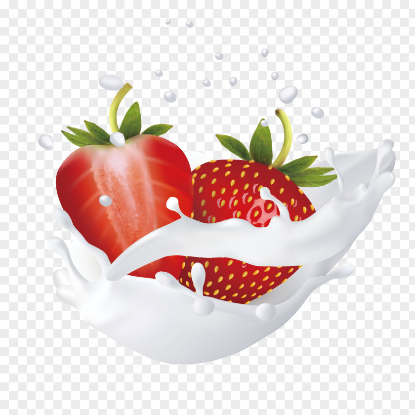 Hand-painted Splash Of Strawberry Milk Flavored Peach PNG