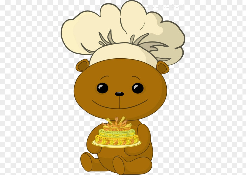 Cartoon Bear Creative Chef Wedding Cake Birthday Chocolate PNG