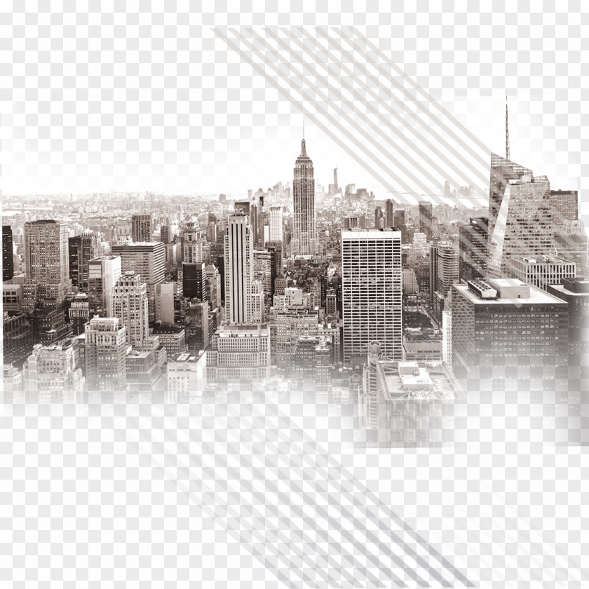 City Empire State Building Manhattan Skyline Wallpaper PNG