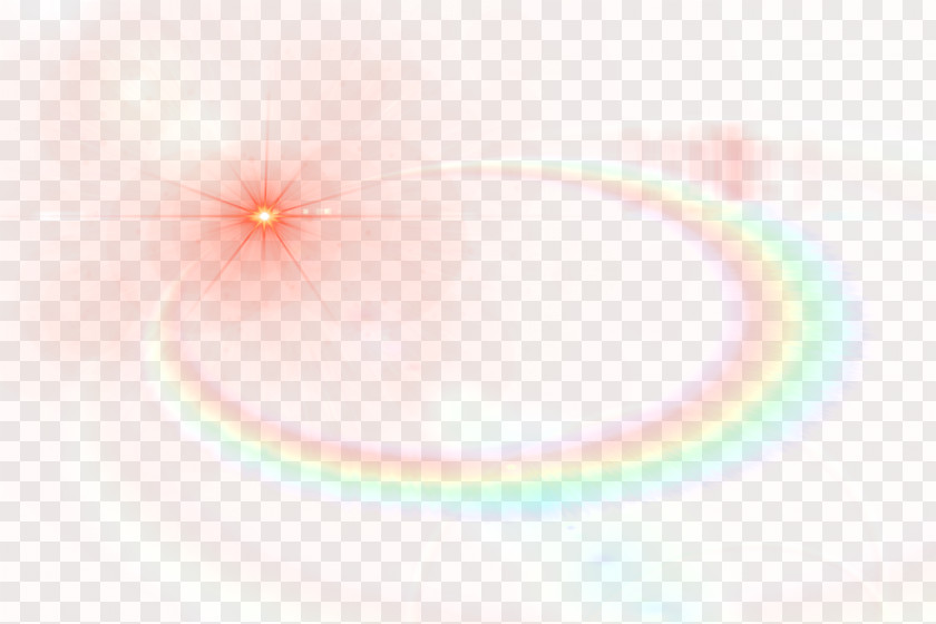 Rainbow Light Effect Ring Star Elements Circle Pattern PNG