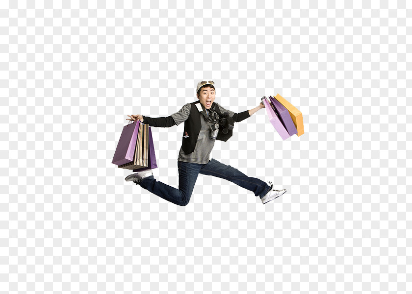 Shopping Happy To Jump Up Bag Stock Photography Getty Images PNG