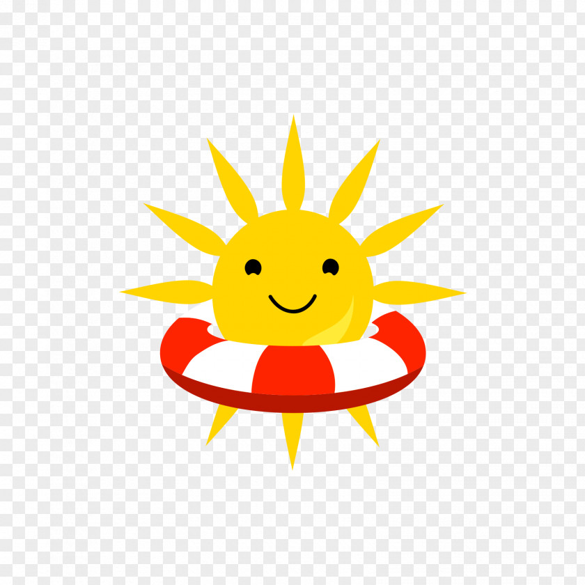 Sun With Swimming Ring Euclidean Vector Clip Art PNG