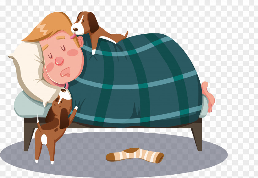 The Bed Of Boy Cartoon Illustration PNG