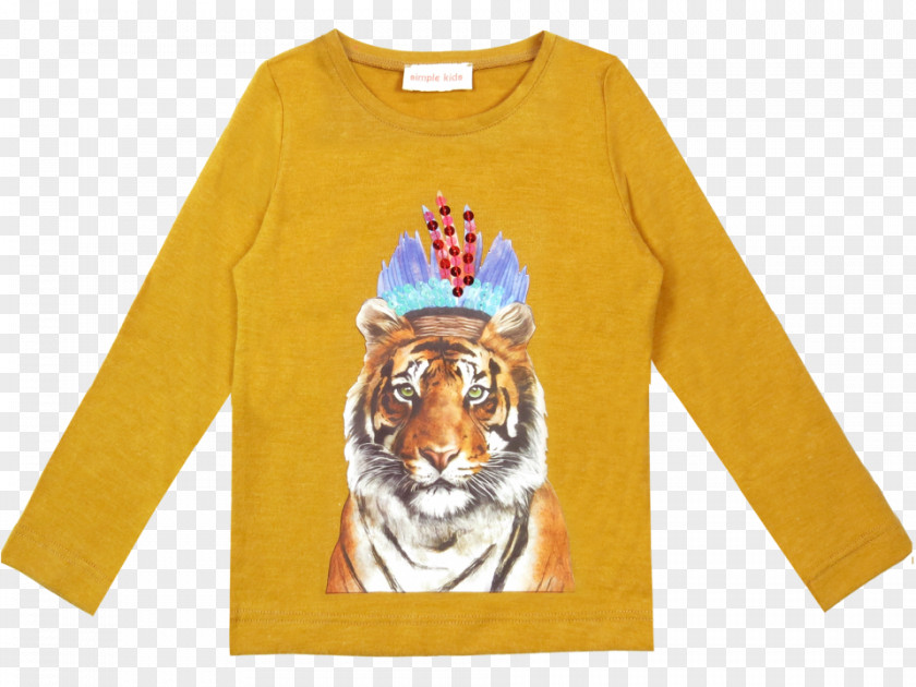 Indian Kids Long-sleeved T-shirt Artemis Tiger PNG