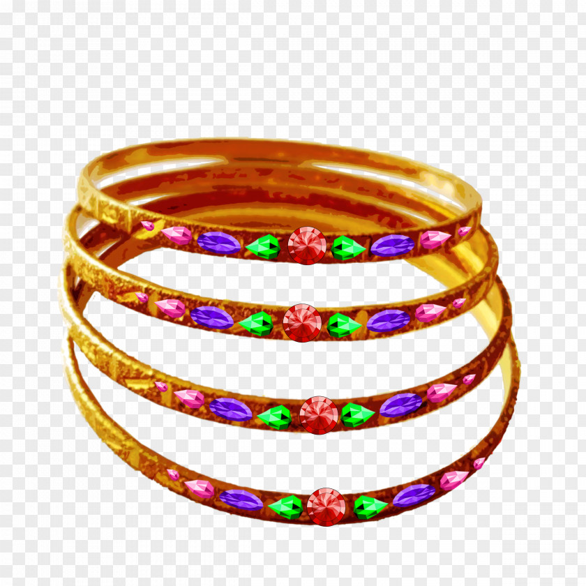 Infinity Gems Bangle Bracelet Body Jewellery Magenta PNG