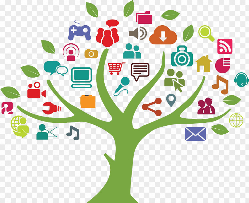Tree Structure Social Media Communication PNG