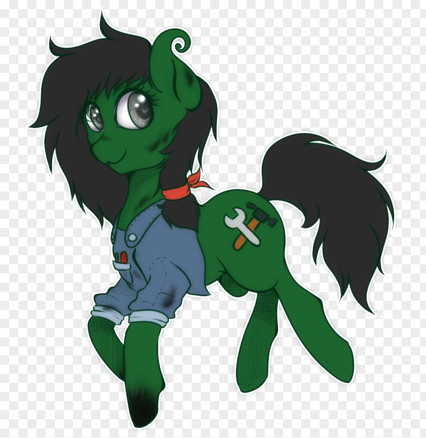 Horse Cartoon Green Legendary Creature PNG