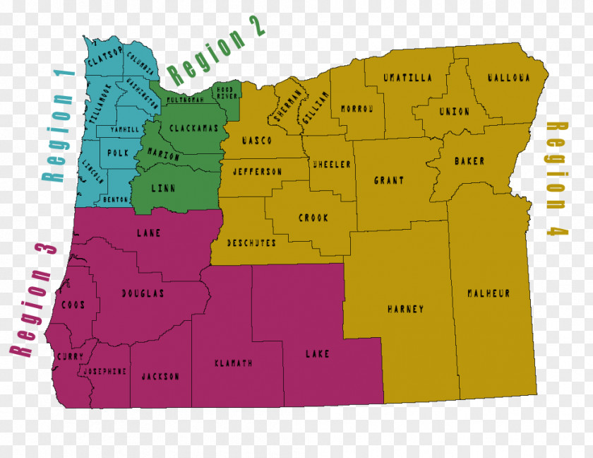 HUD Regions Map U.S. County Region Business Oregon PNG