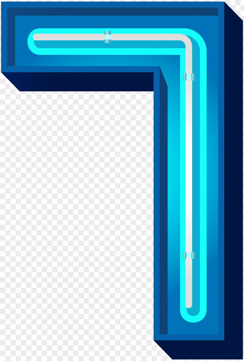 Number Seven Blue Neon Clip Art Image PNG