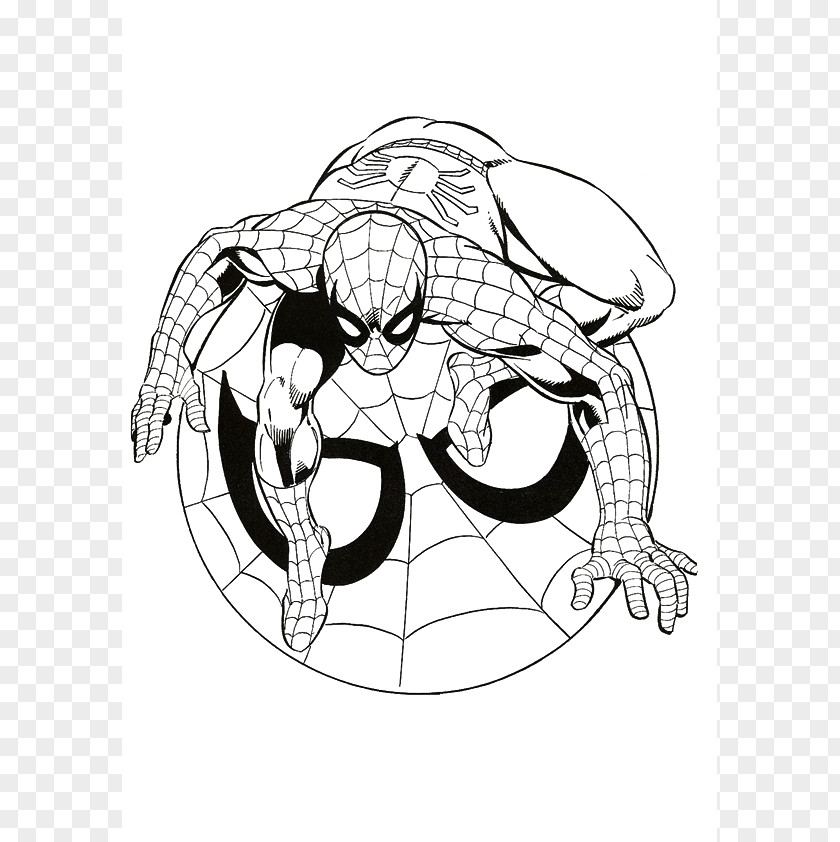 Cartoon Spider Spider-Man Coloring Book Superhero Child Character PNG