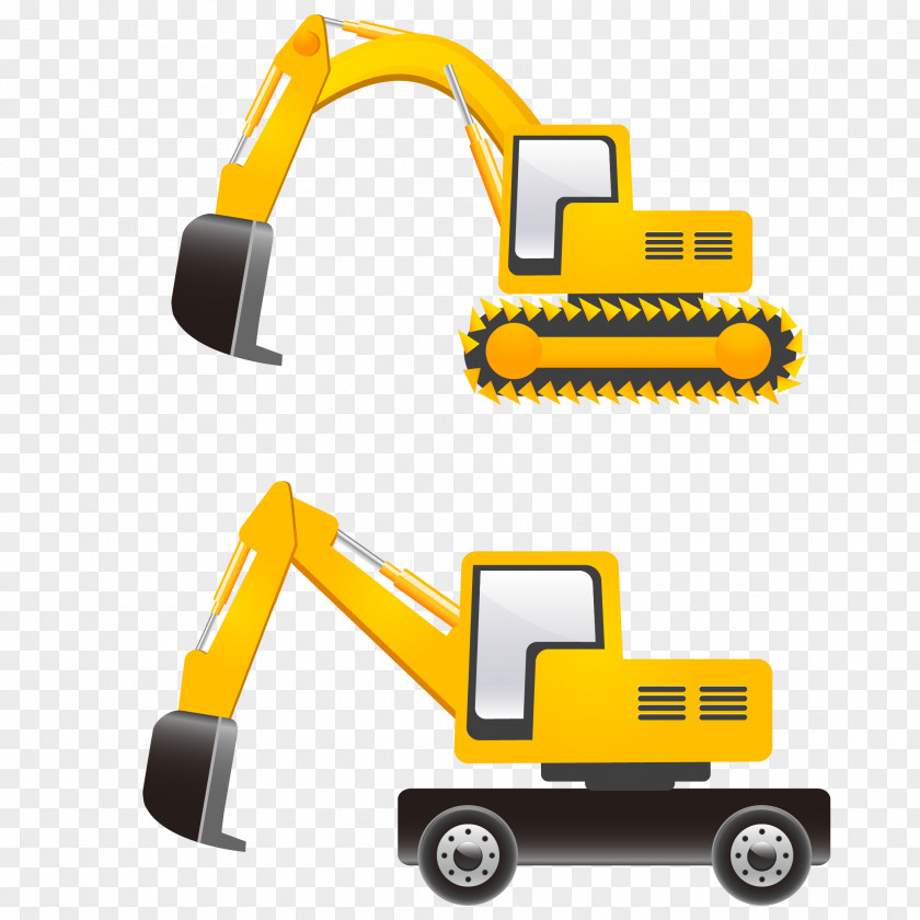 Vector Excavator Cartoon PNG