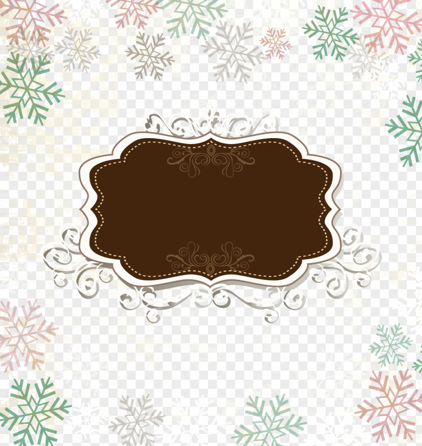 Snowflake Background Elegant Border Vector Material Download PNG