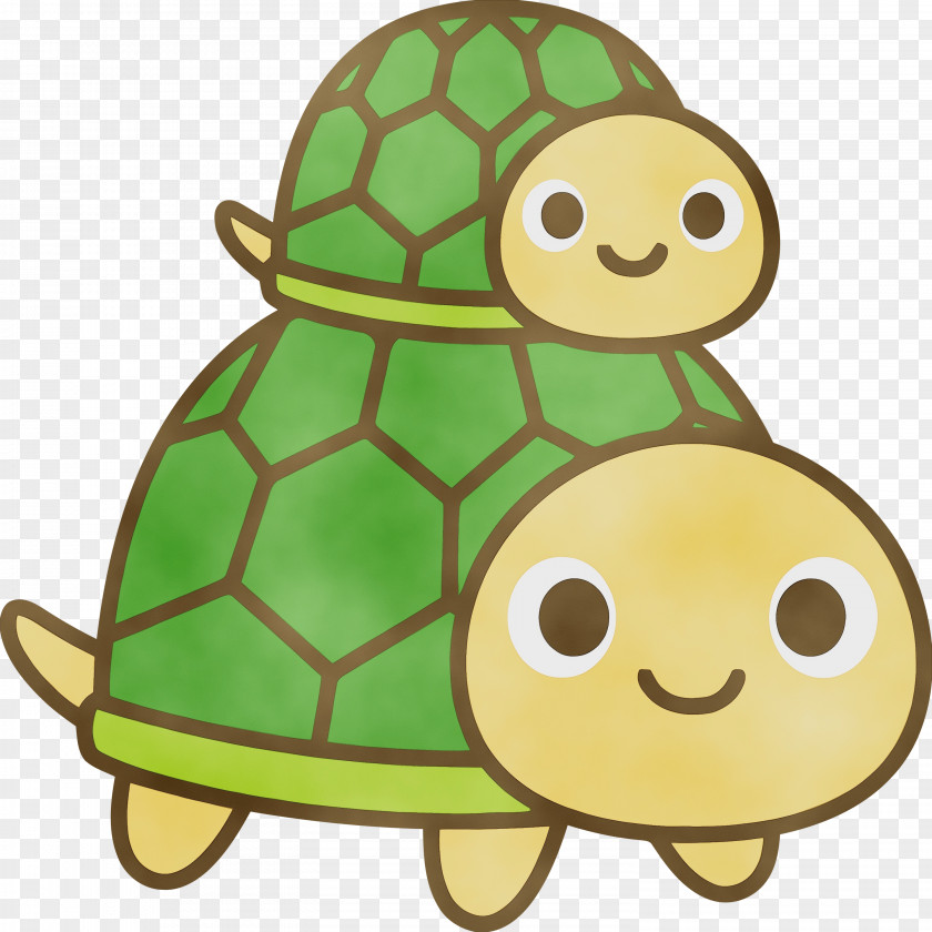 Green Tortoise Turtle Yellow Cartoon PNG