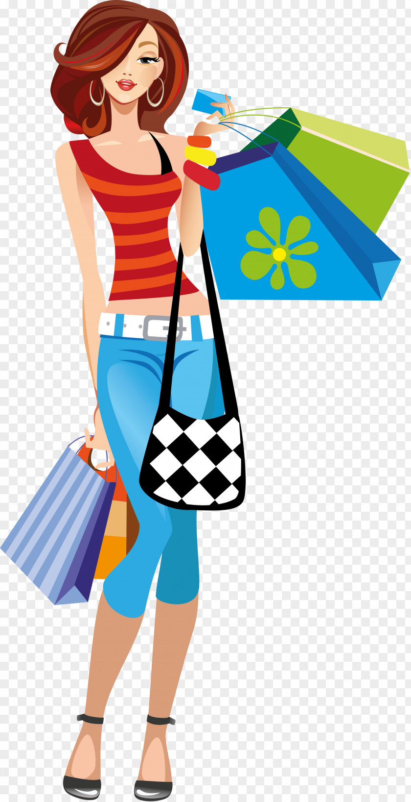 Shopping Girl Fashion PNG , shopping bag clipart PNG