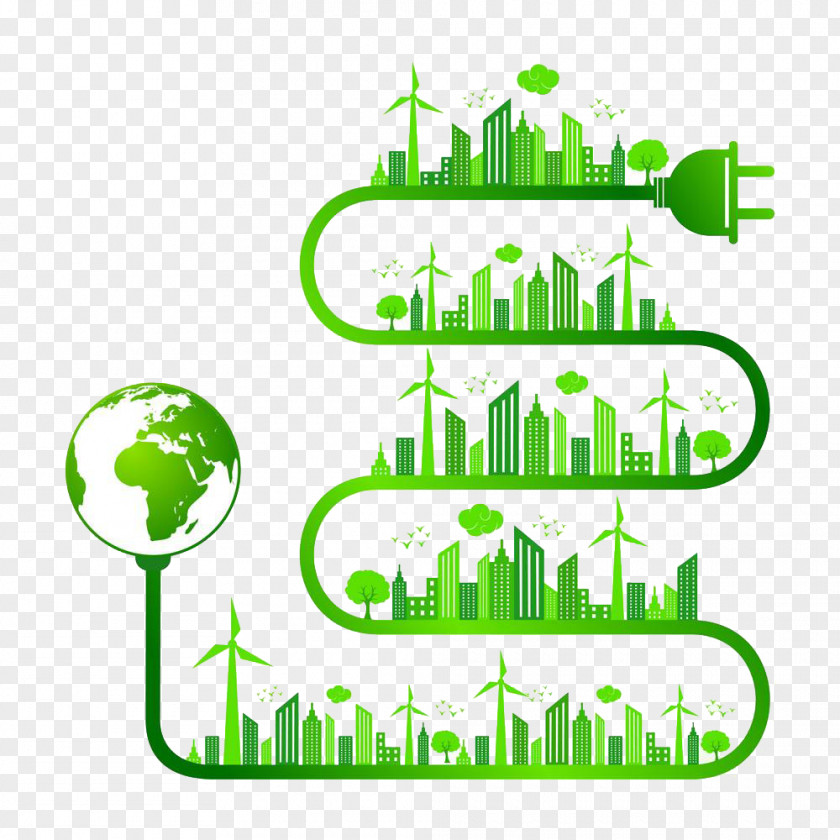 City Energy Saving Nature Ecology Clip Art PNG