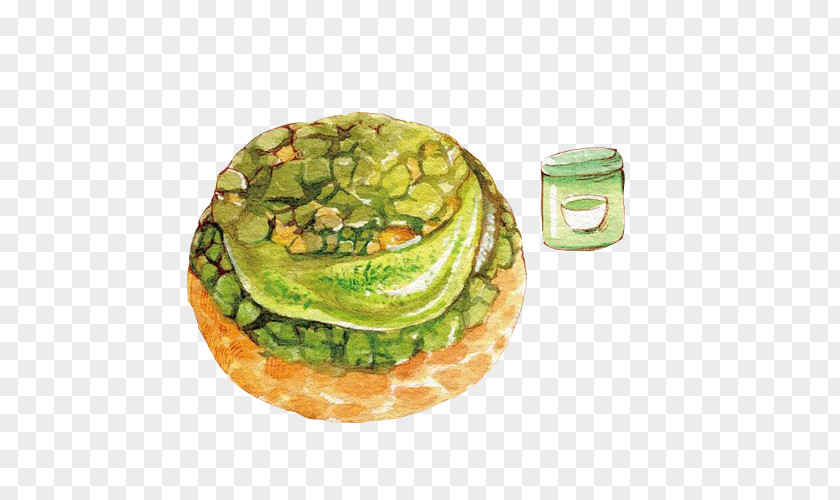 Hand Painting Green Tea Cake Stock Image Matcha Teacake PNG