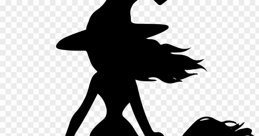 Silhouette Black And White Witchcraft Clip Art PNG