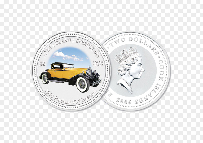 Car Silver Coin 1930s PNG