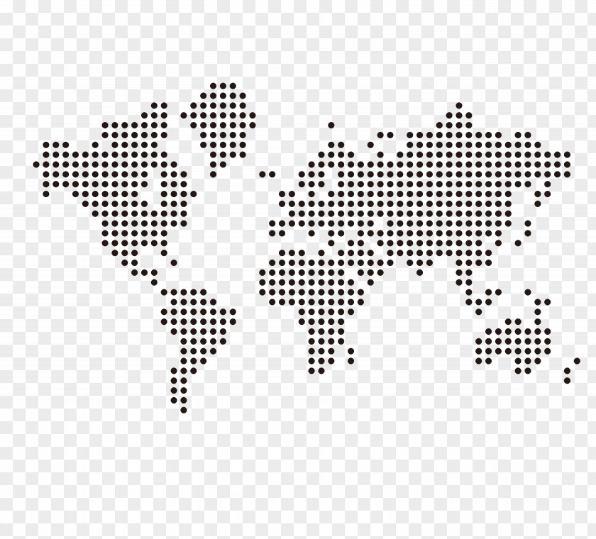 Dotted World Map Globe PNG