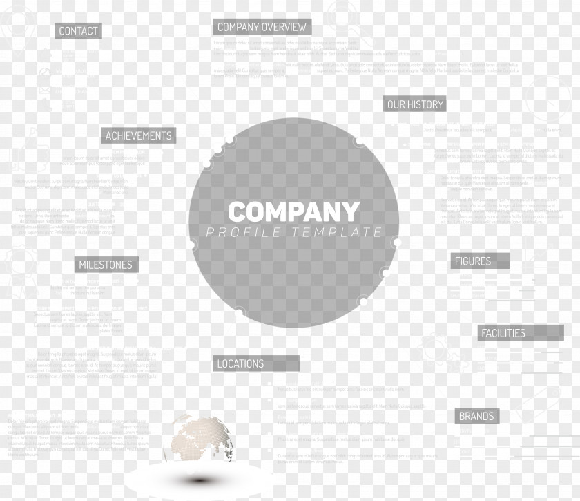 Business Profile Creative Elements Brand Black And White Grey Pattern PNG