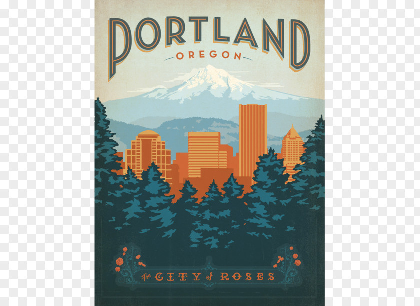 Design Portland Poster Decorative Arts Graphic PNG