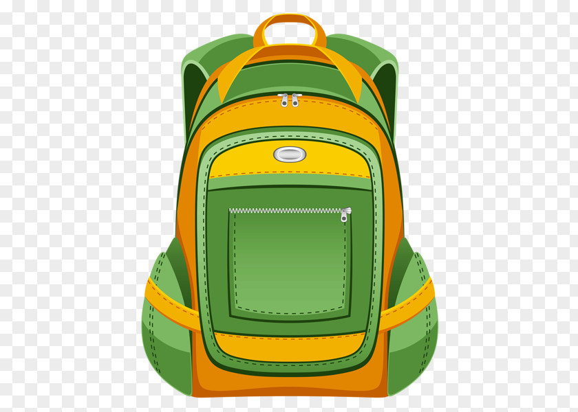 Green And Yellow Backpack Bag Clip Art PNG