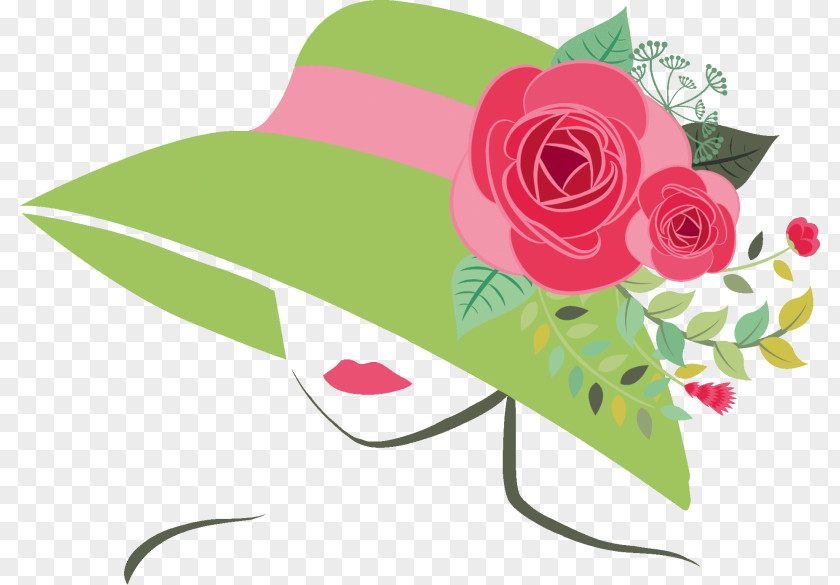 Hat Bowler Garden Roses Party Clip Art PNG