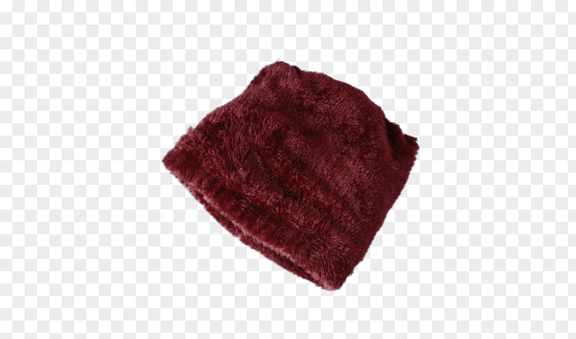 Female Winter Rabbit Wool Hat Knit Cap Woolen Maroon PNG