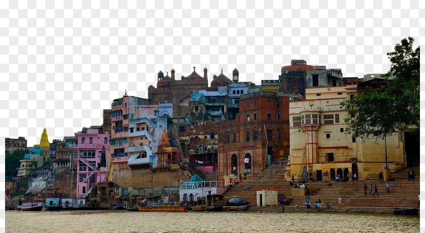 Indian Holy City Of Varanasi View Triple Landscape Tourism PNG