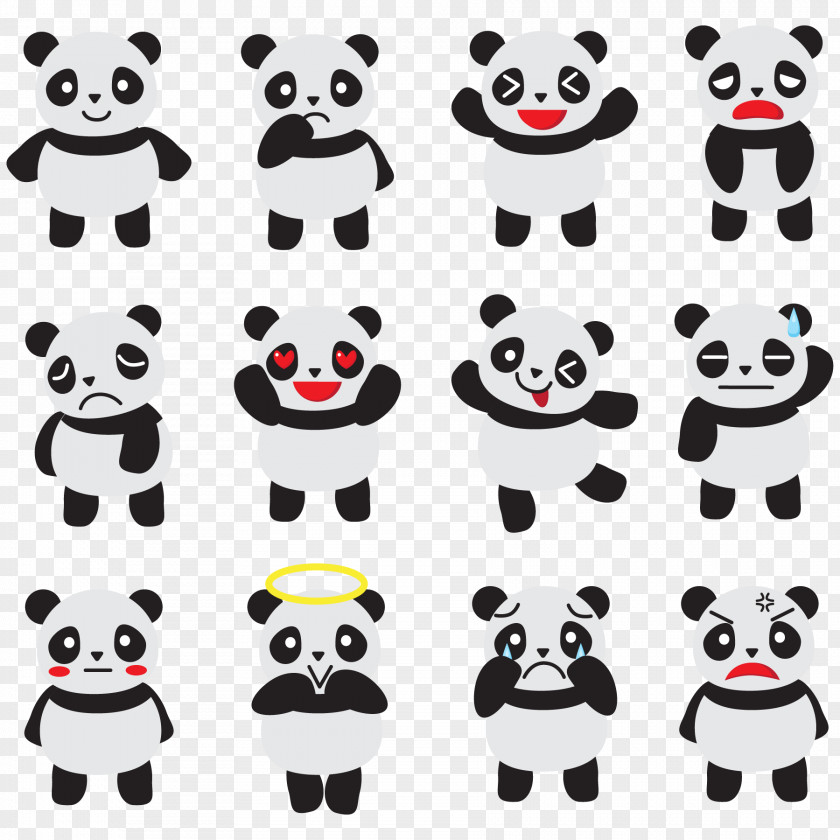Vector Emoticons Panda Giant Bear Cuteness Clip Art PNG