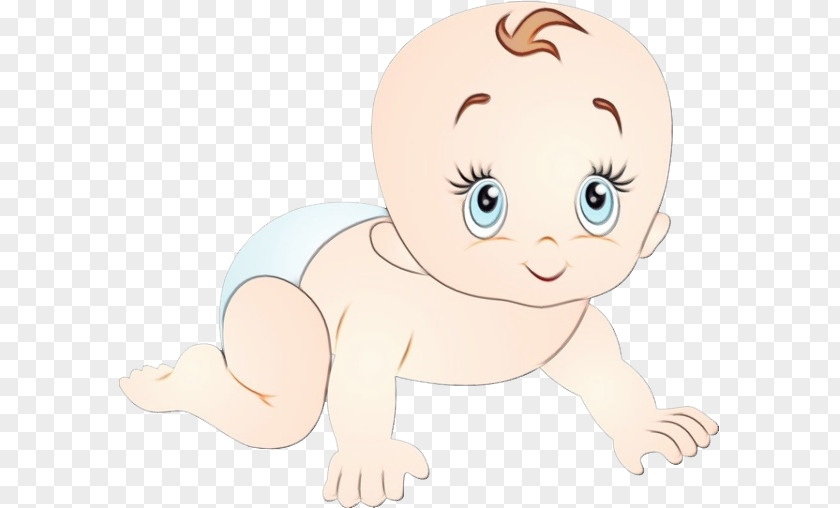 Baby Tummy Time Cartoon Crawling Child Nose PNG