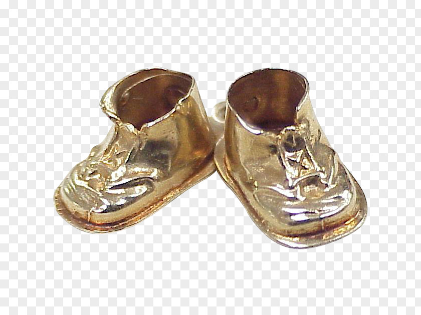 Gold Shoe Infant Charm Bracelet Moccasin PNG