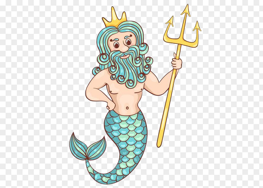 A Mermaid With Fork Merman Stock Illustration PNG