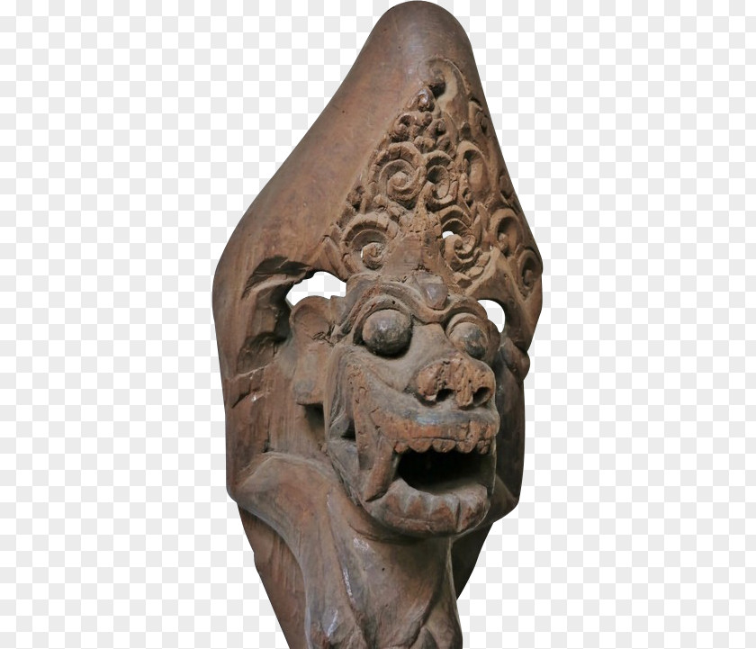 Balinese Wood Carving Sculpture PNG