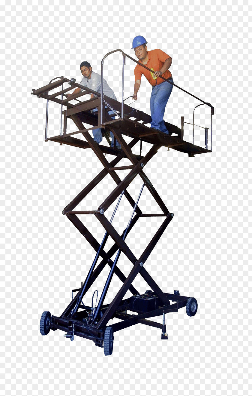 Elevador De Carga Hydraulics Aerial Work Platform Elevator Ladder Forklift PNG
