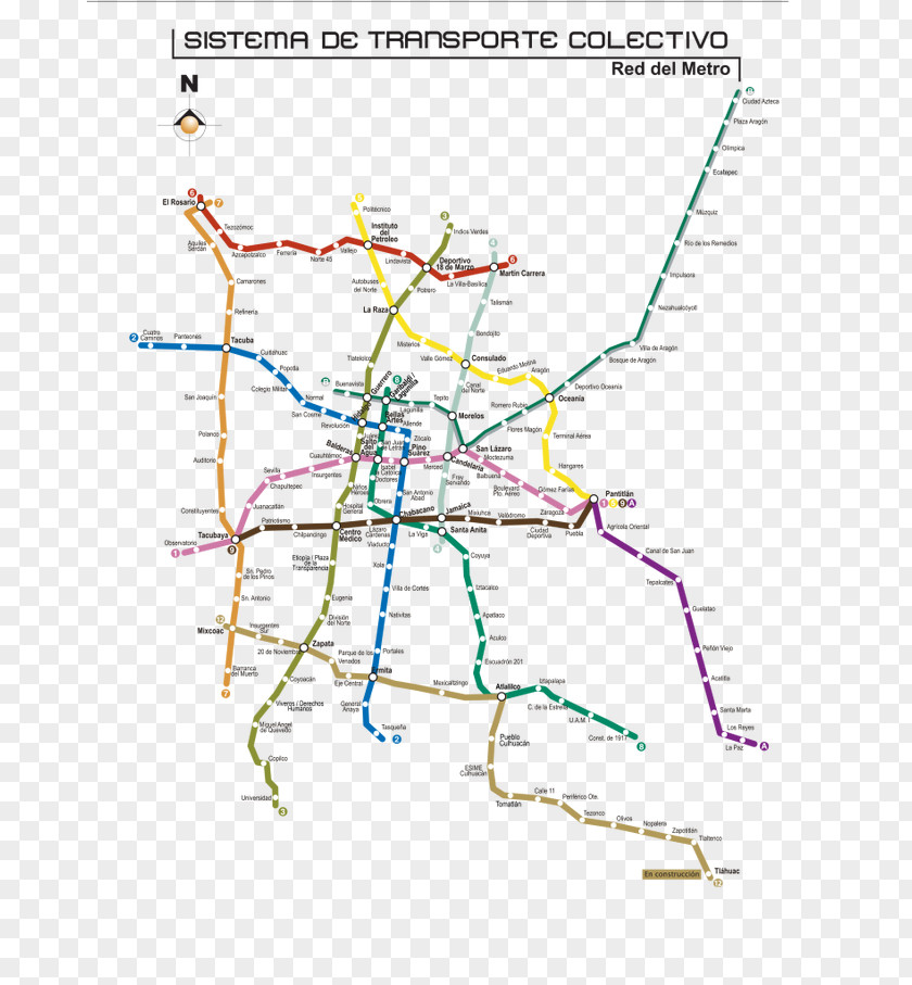 GRADUADO Mexico City Metro Rapid Transit Commuter Station Map PNG