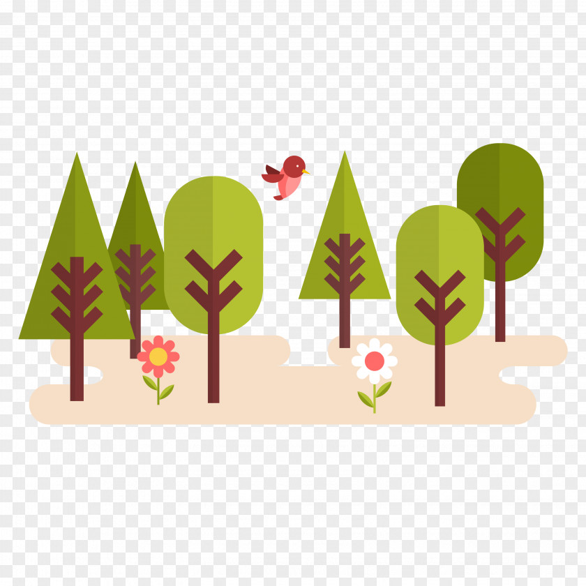 Mouse Cartoon Tree Flowers Vector Camping Tent PNG