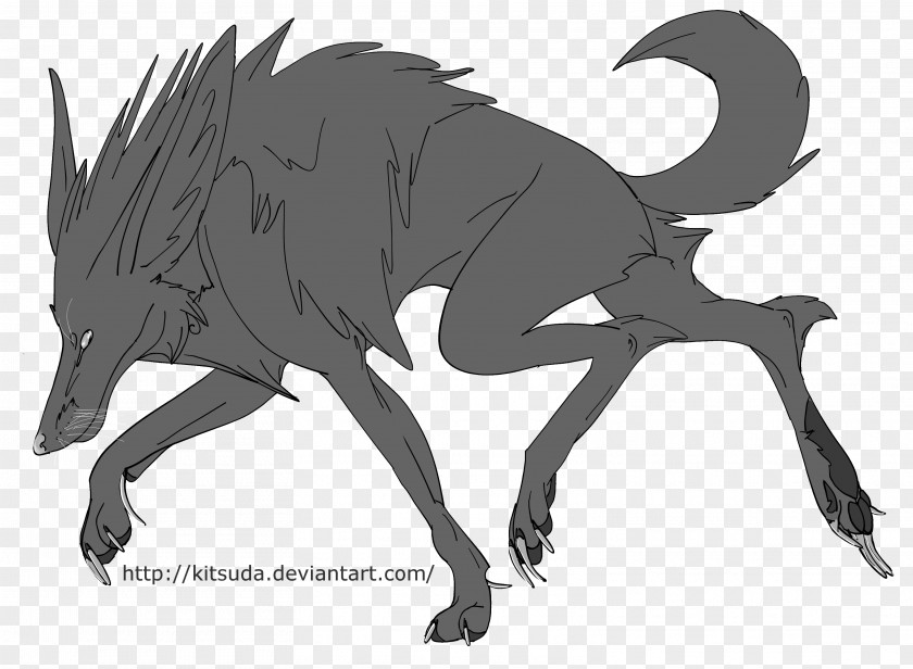 Dog Line Drawing Canidae Visual Arts Werewolf Sketch PNG