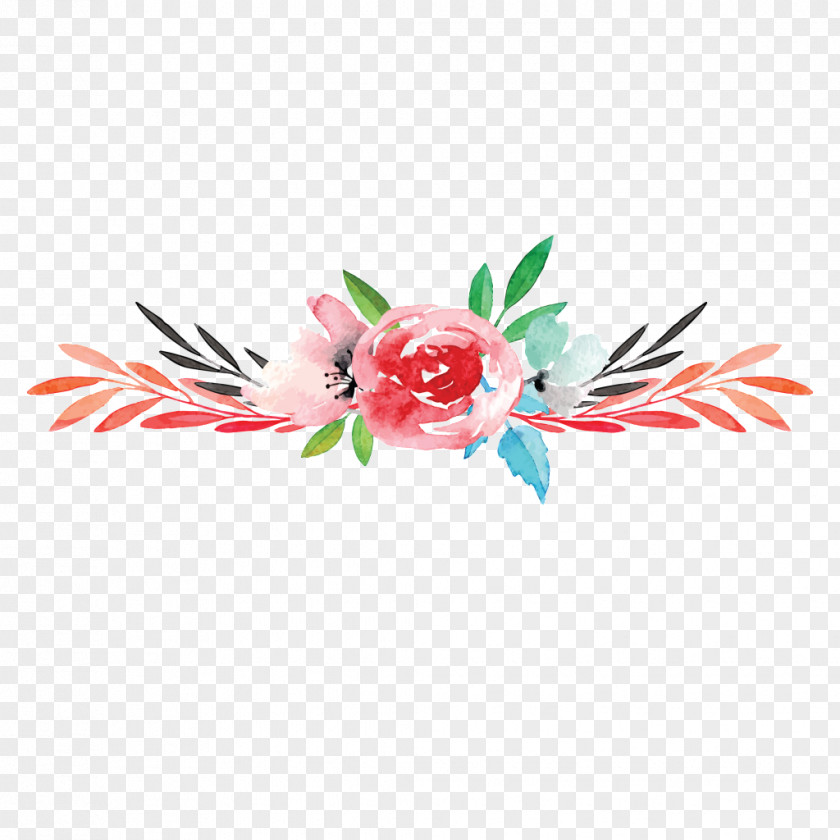 Watercolor Flowers Paper Taobao Tmall Sticker Color Printing PNG