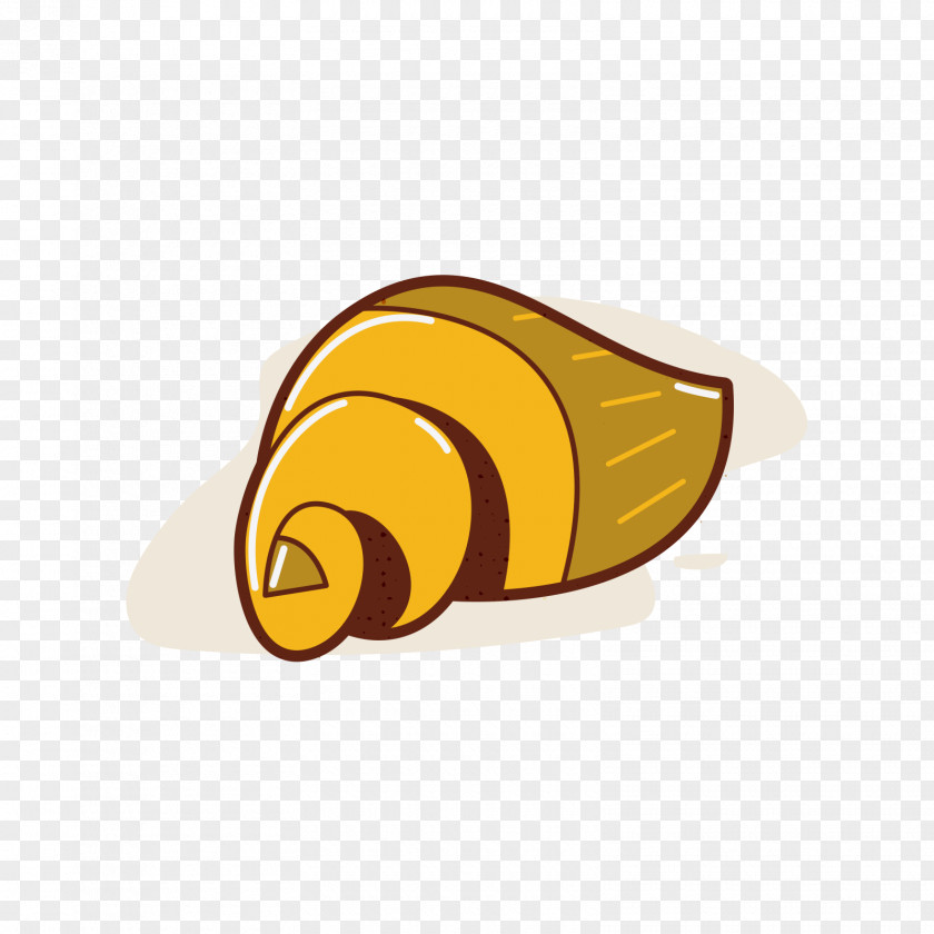 Yellow Conch Sea Snail Cartoon PNG