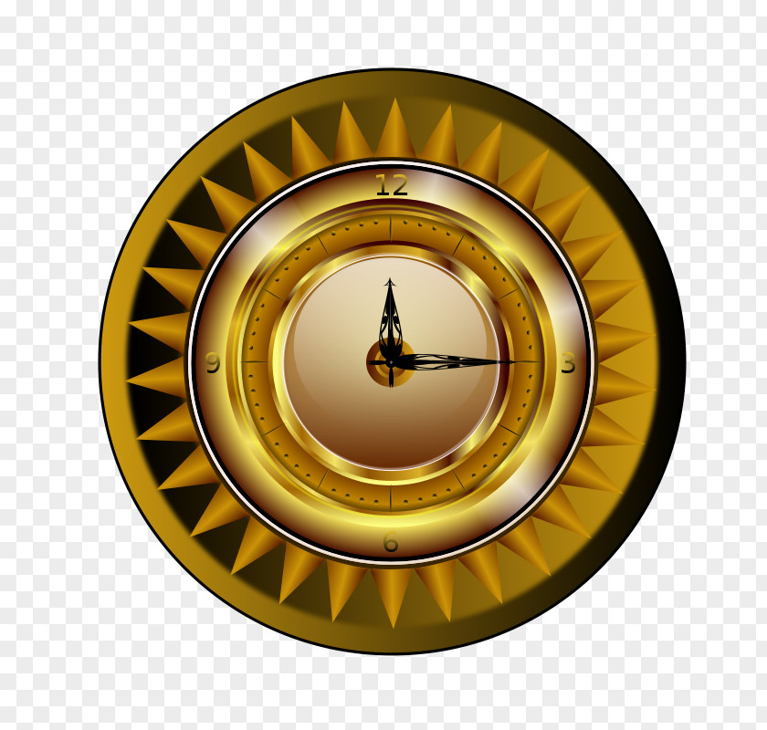 Clip On Alarm Clock Quartz Gold Clocks PNG