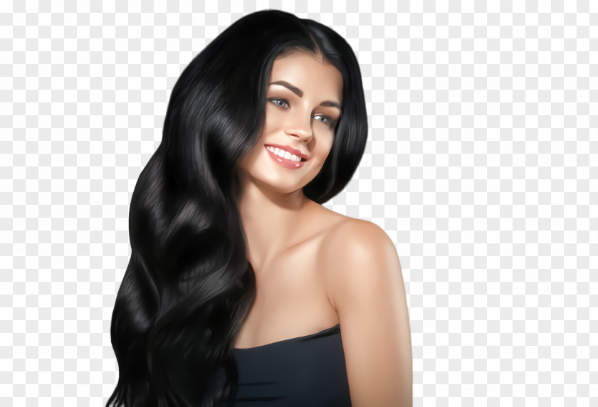 Step Cutting Human Hair Hairstyle Black Long Skin PNG